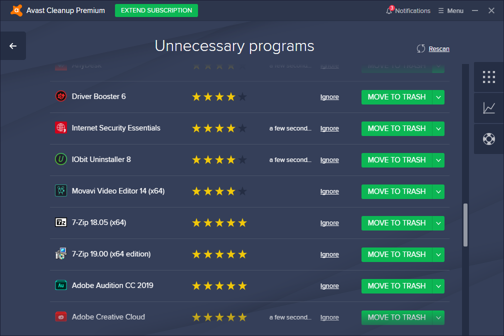 Avast Cleanup Premium Unnecessary Programs