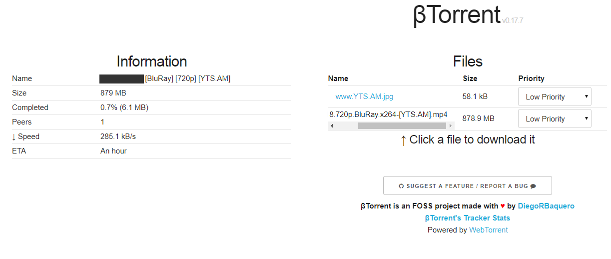 Online torrent site βTorrent 