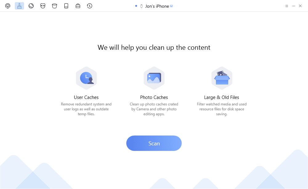 PhoneClean main page