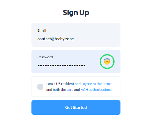 Privacy.com Sign Up page