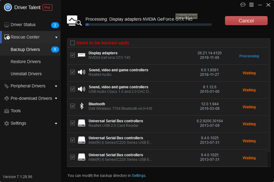 Driver Talent Pro backup drivers