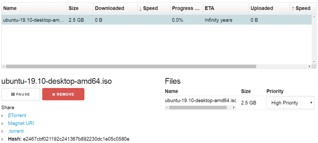 βTorrent online torrent client download queue 