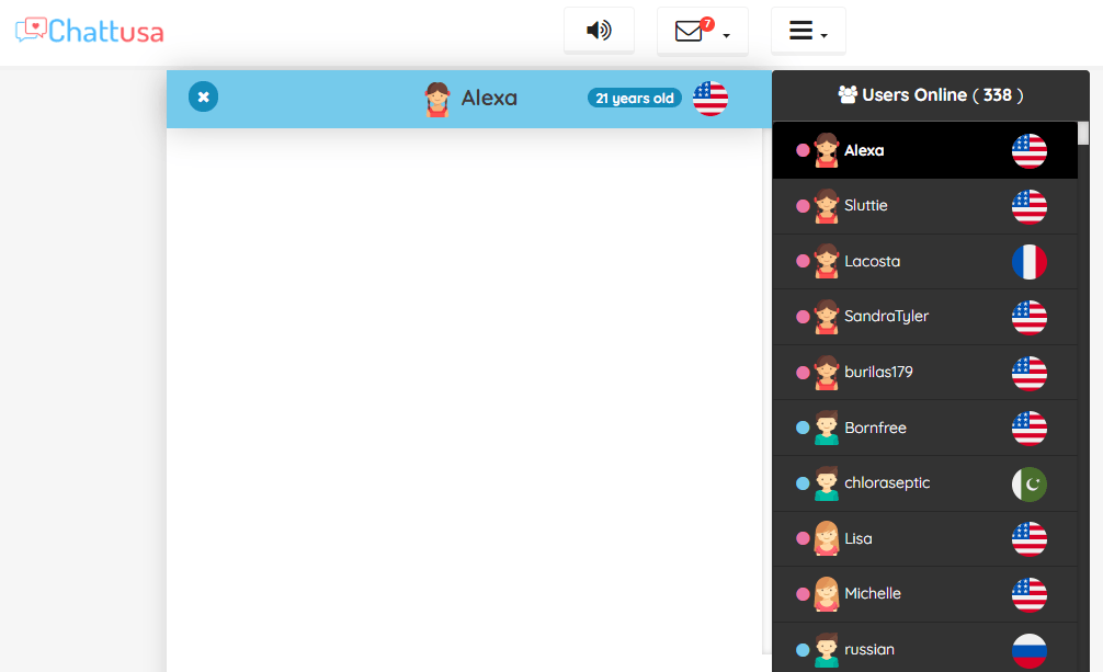 Anonymous chat site Chattusa