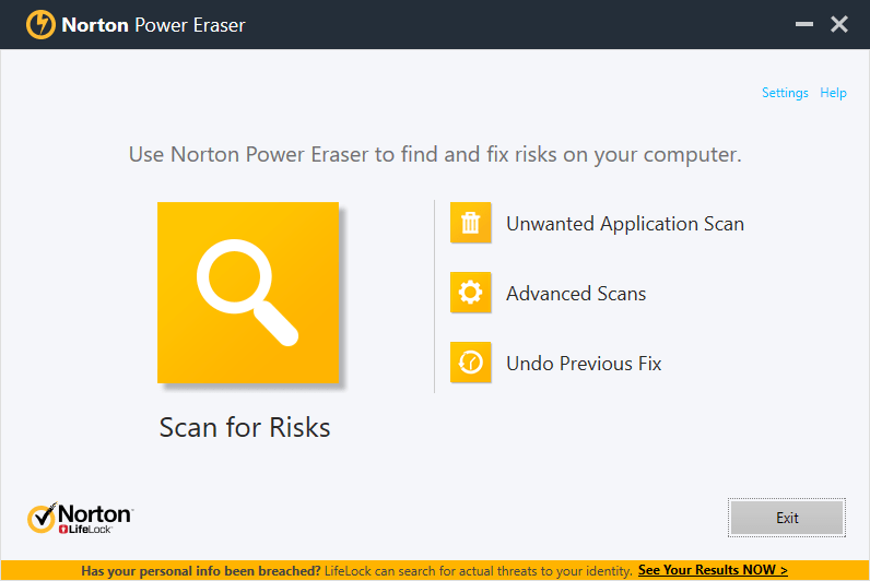 Norton Power Eraser portable virus scanner