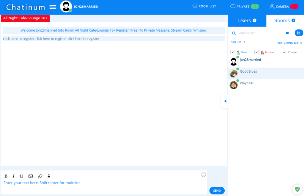 Chatinum adult chat room