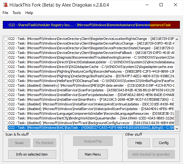 HijackThis portable virus scanner