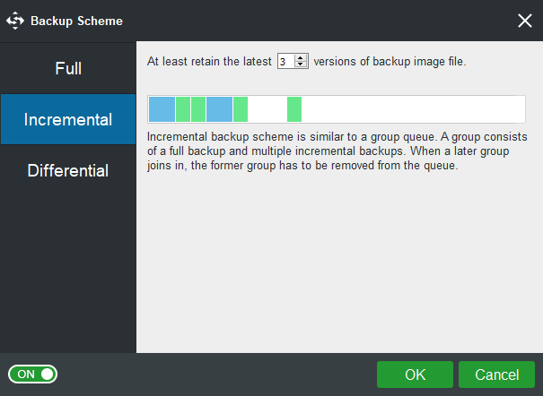MiniTool ShadowMaker Pro backup scheme settings