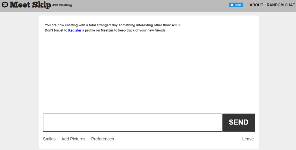 Meet Skip anonymous chat room site