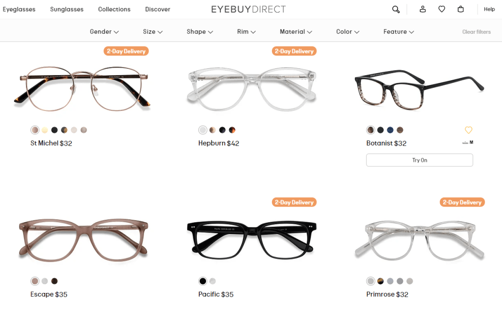 EyeBuyDirect online eyeglasses