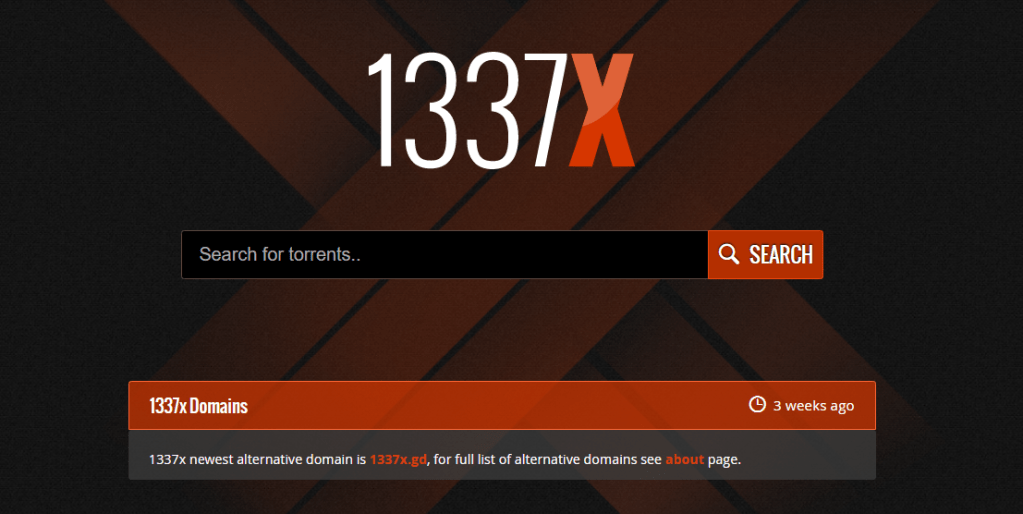 1337x.to torrent site home page
