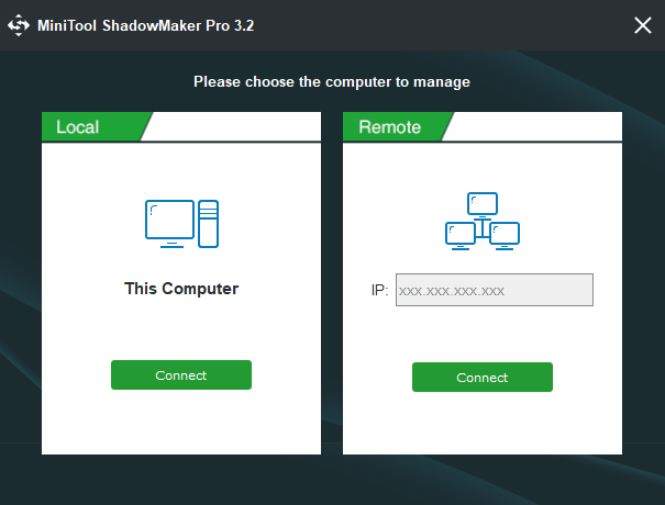 MiniTool ShadowMaker Pro start screen
