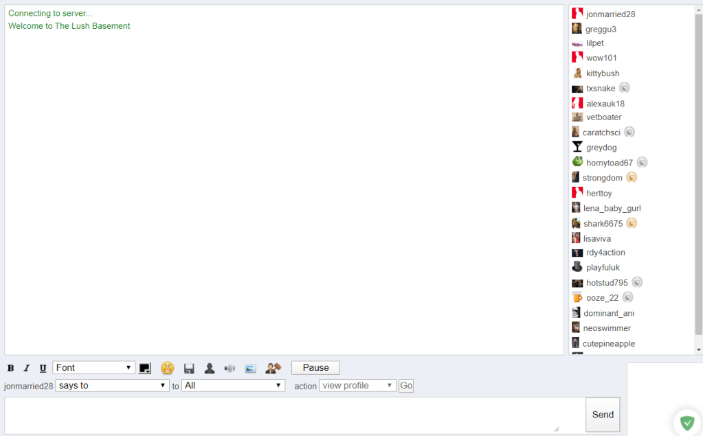 Lush Stories adult chat room site