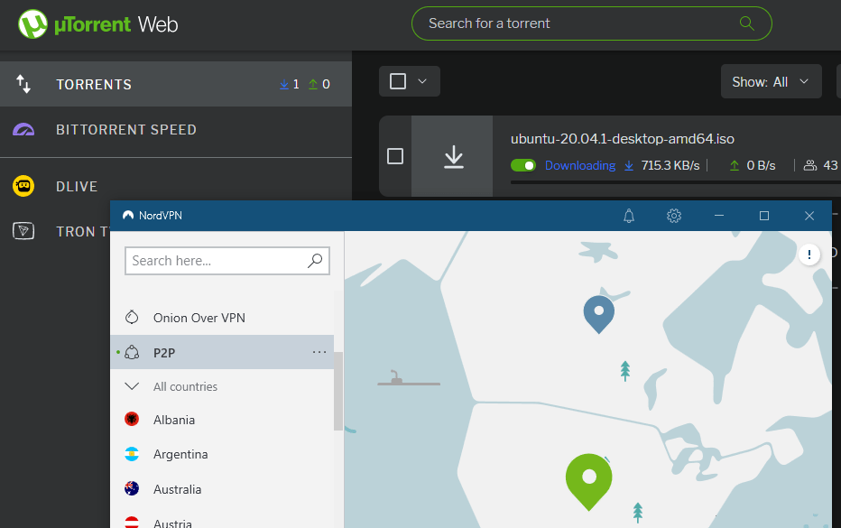 uTorrent with NordVPN